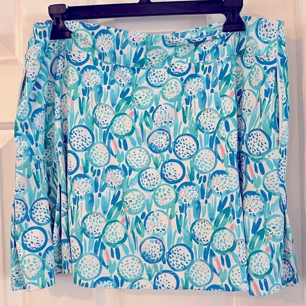 Women Lillie Green Performance Polyester & Spandex Golf Skort Size Large - Picture 7 of 8